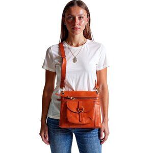 Vintage Fossil Crossbody Bag Burnt Orange Leather Shoulder Purse  Women’s Medium
